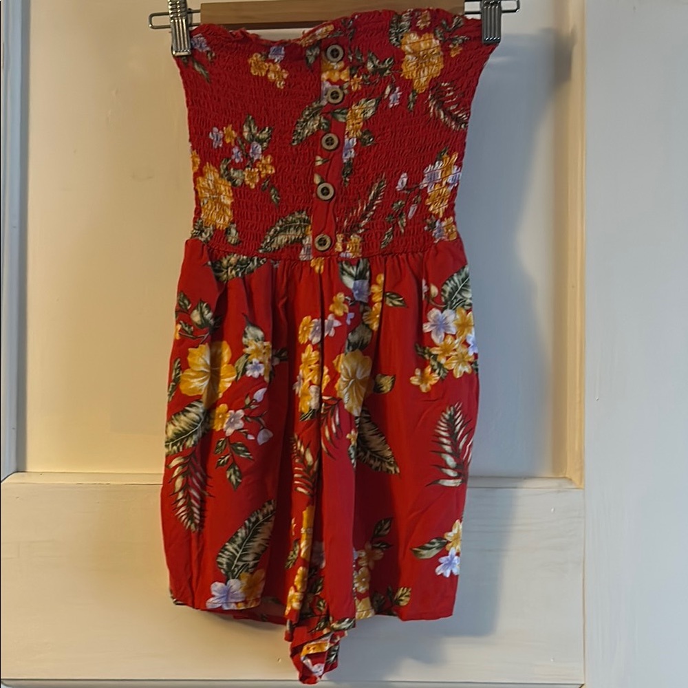 Garage Red and Yellow Floral Romper